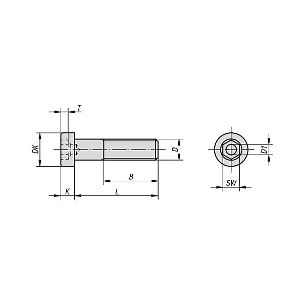 M12 Socket Head Cap Screw, Black Oxide Steel, 20 Mm Length